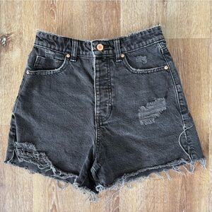 ZARA Distressed Black Denim Mom-fit Shorts Size:EUR 36/ US 4| Summer Everyday